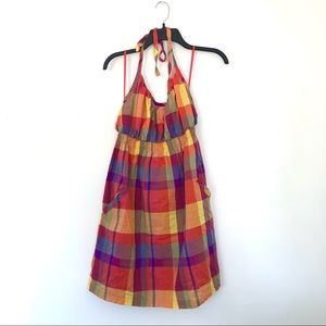 Plaid halter top dress